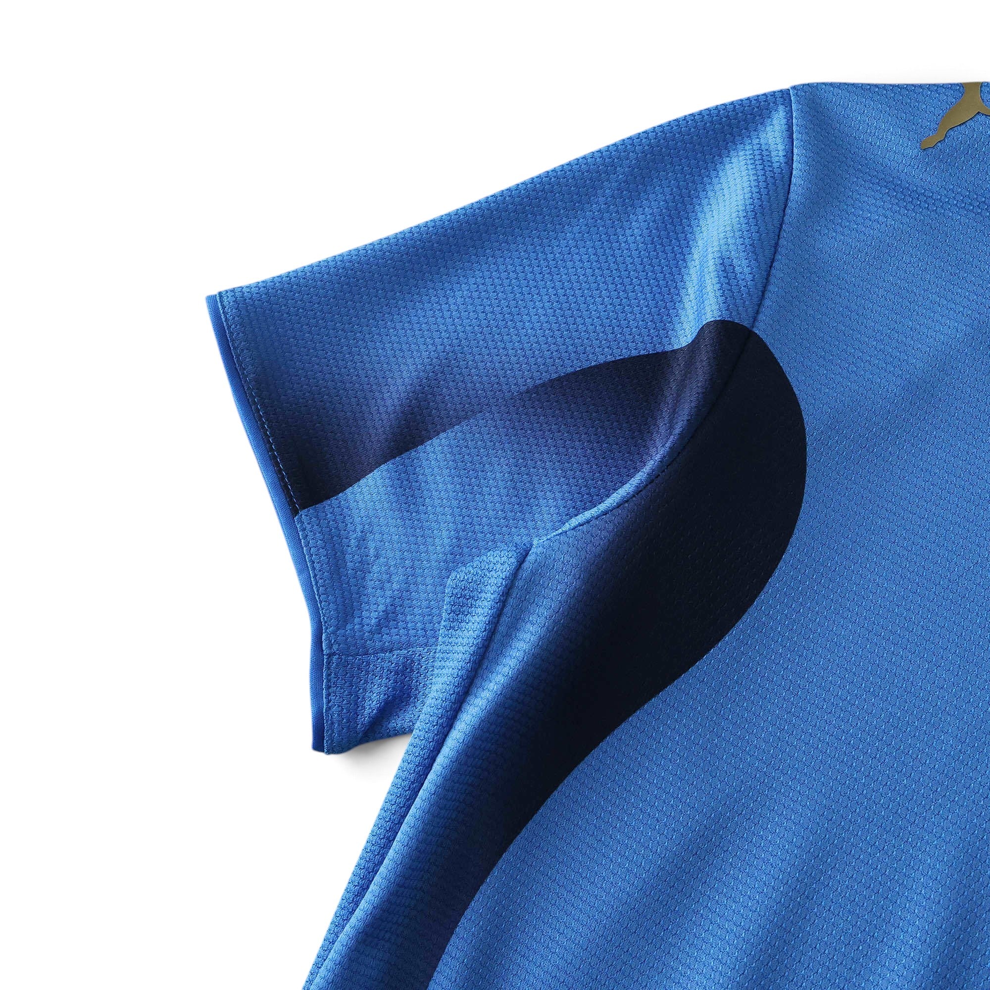 Elite Retro Kits Italy 2006 kids home football jersey in classic azzurro blue with dark navy side panel detail