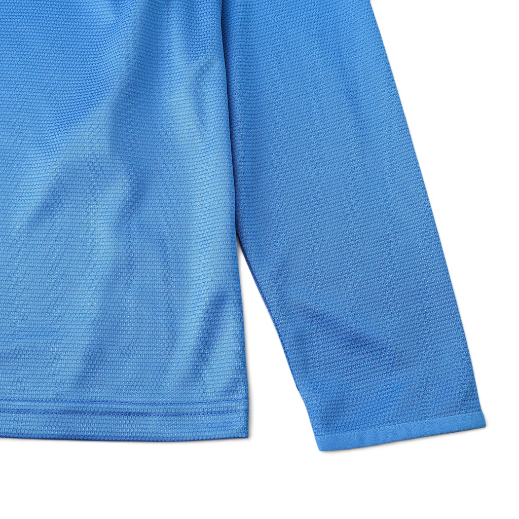 Elite Retro Kits Italy 2006 home long sleeve football shirt in classic azzurro blue with textured fabric detail