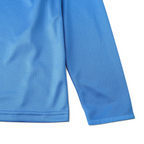 Elite Retro Kits Italy 2006 home long sleeve football shirt in classic azzurro blue with textured fabric detail
