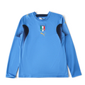 Elite Retro Kits Italy 2006 long sleeve home football shirt in classic azzurro blue with gold Puma logo and crest