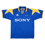 Elite Retro Kits Juventus 1995/96 away football shirt in blue with yellow star shoulder details and Sony sponsor
