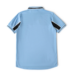 Back view of Elite Retro Kits Lazio 1998/99 home shirt in sky blue with black sleeve trim and S.S. Lazio collar text.