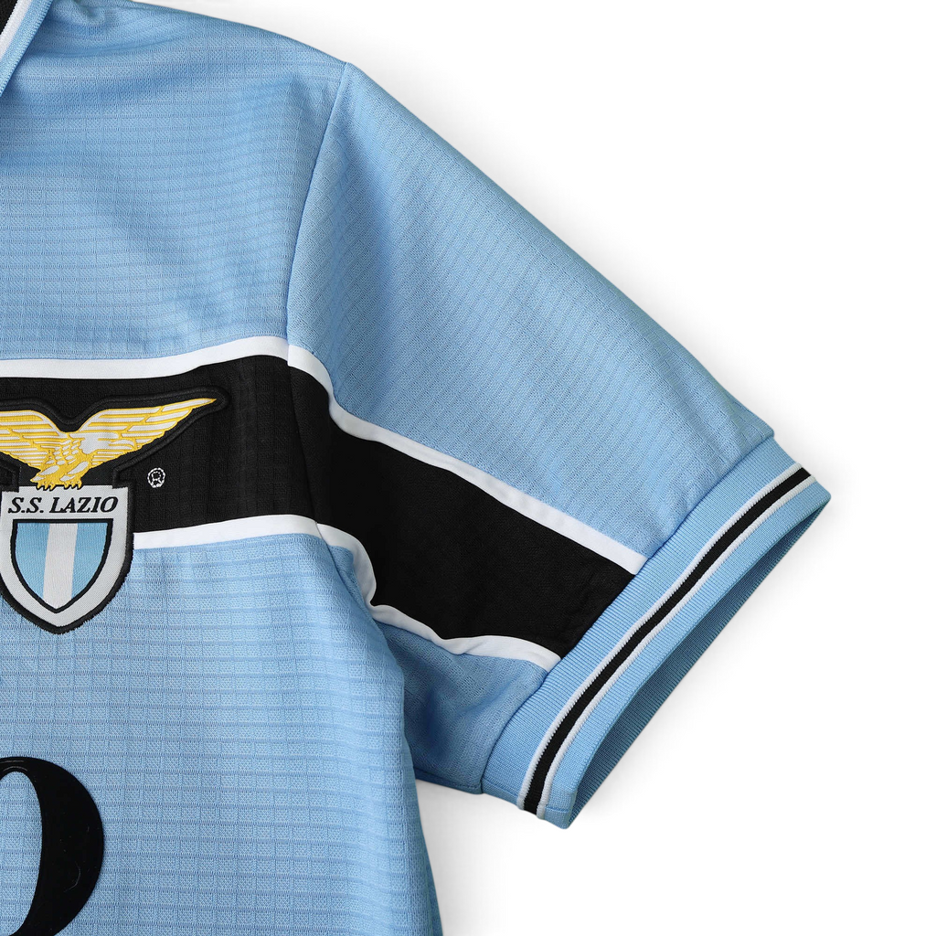 Elite Retro Kits Lazio 1998/99 home shirt in sky blue with black chest stripe and embroidered eagle club crest