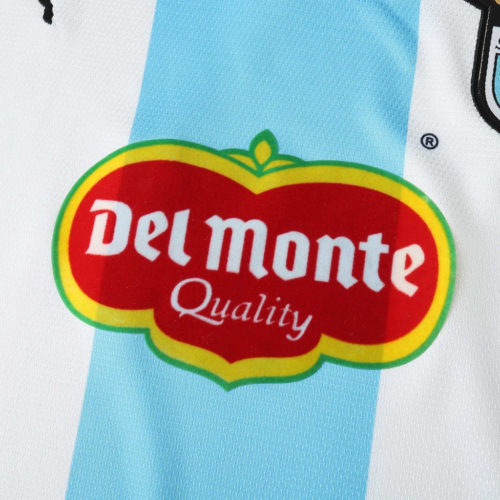 Elite Retro Kits Lazio 1999/00 home shirt featuring the iconic sky blue and white stripes with Del Monte sponsor logo