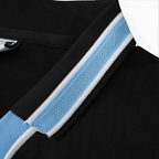 Elite Retro Kits Lazio 1998/99 away shirt featuring a black collar with sky blue and white striped trim detail.