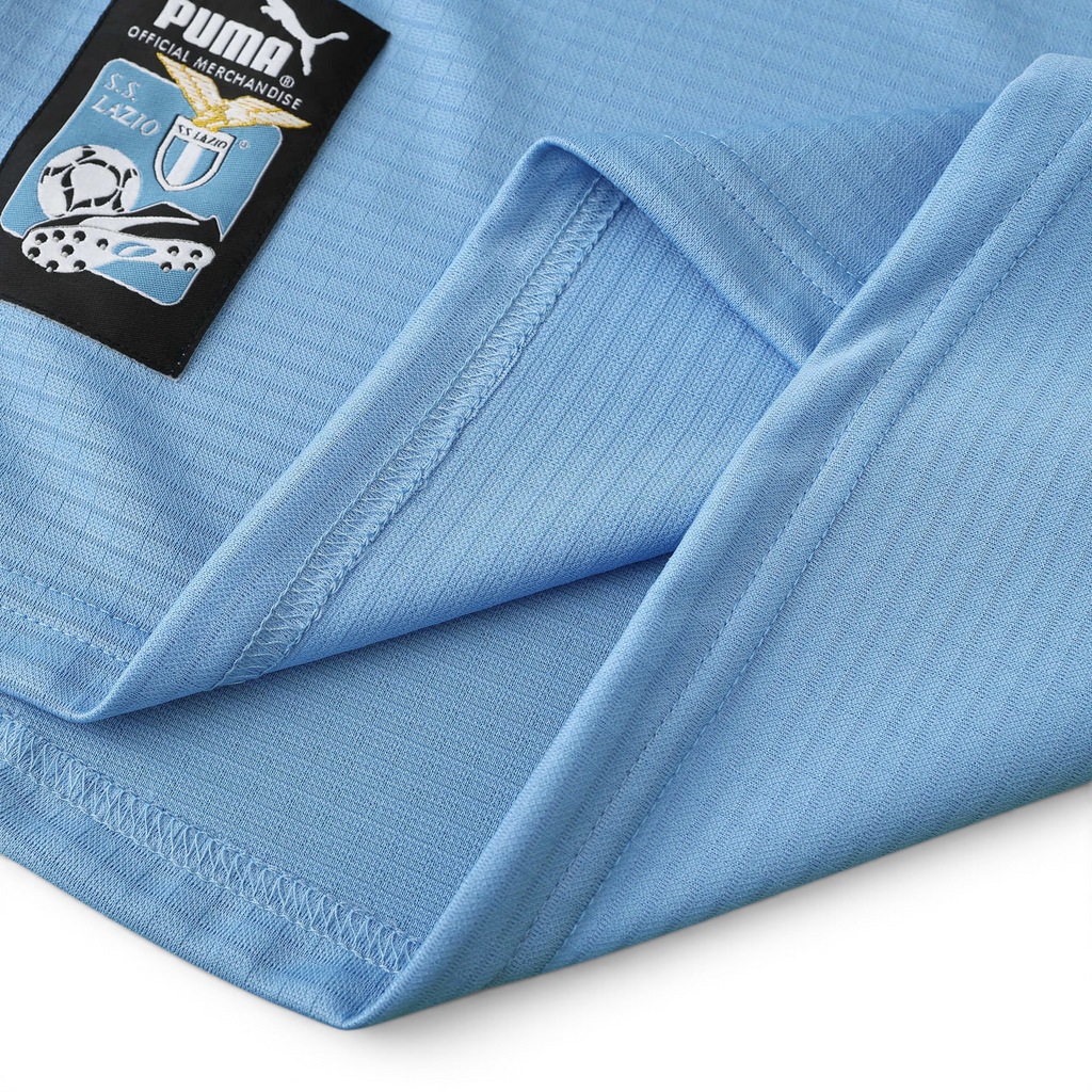 Elite Retro Kits Lazio 1998/99 home shirt in iconic sky blue with Puma official merchandise tag and club emblem