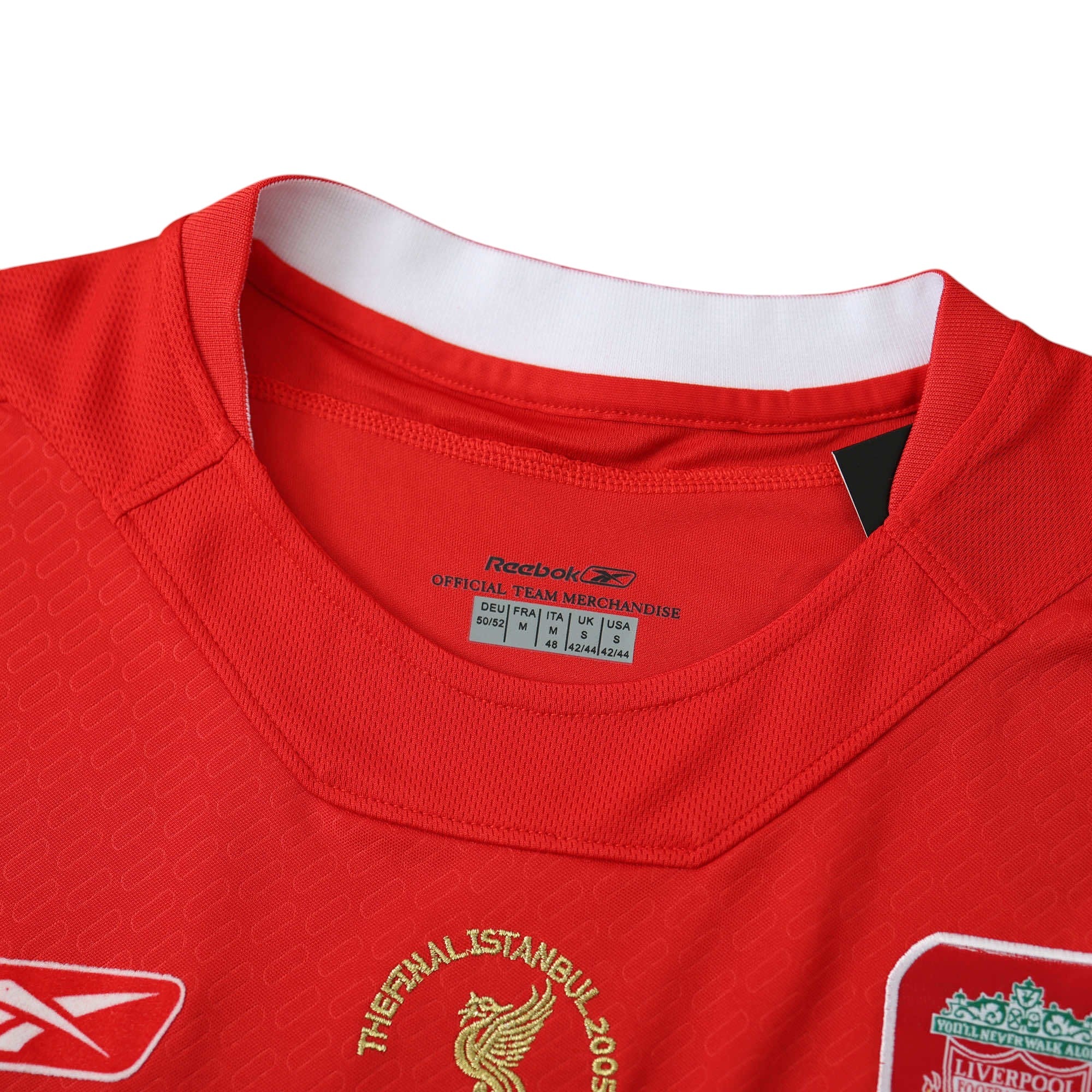 Elite Retro Kits Liverpool 2004/05 UCL Final red football shirt with Istanbul 2005 embroidery and Reebok branding