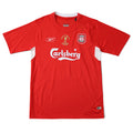 Elite Retro Kits Liverpool 2004/05 UCL Final red football shirt with Istanbul 2005 embroidery and Carlsberg sponsor