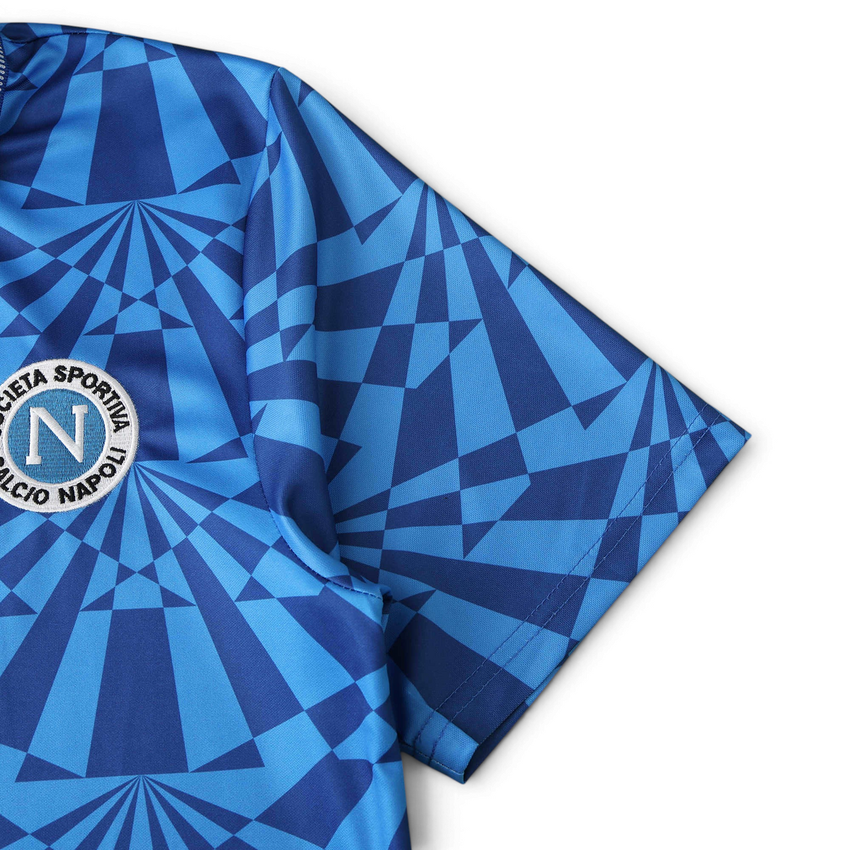 Elite Retro Kits Napoli 1991-93 home football shirt in blue with a geometric tonal pattern and club crest detail.