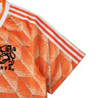 Elite Retro Kits Netherlands 1988 home football shirt in orange with geometric print and black KNVB lion crest