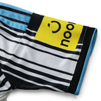 Elite Retro Kits Newcastle 2026/27 home shirt sleeve with black and white stripes, blue trim, and yellow sponsor logo.