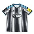 Elite Retro Kits Newcastle 2026/27 home football shirt featuring black and white stripes with blue collar and sleeve trim