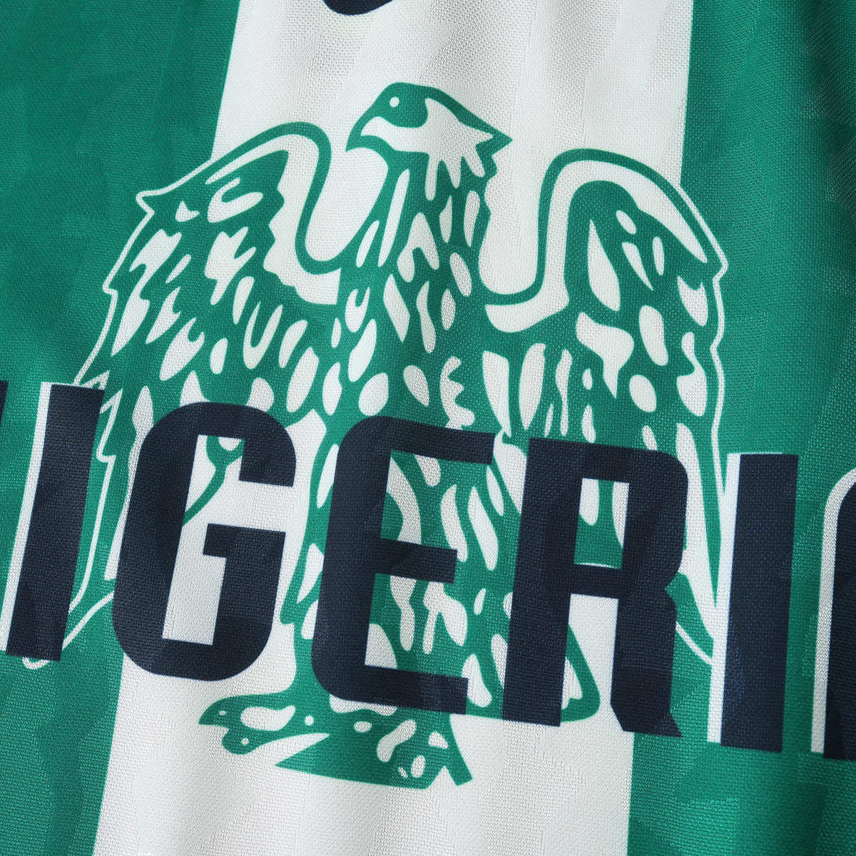 Elite Retro Kits Nigeria 1996 home football shirt featuring green and white panels with the national eagle crest