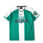 Elite Retro Kits Nigeria 1996 home football shirt in green and white with central stripe and eagle crest