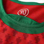 Elite Retro Kits Portugal 2004 home football shirt in red with green trim and subtle cross pattern detail