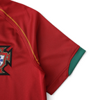 Elite Retro Kits Portugal 2006 home football shirt in red with green sleeve trim and FPF crest detail.