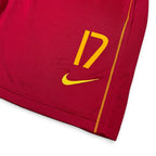 Elite Retro Kits Portugal 2006 kids home shorts in deep red with yellow number 17 and Nike swoosh logo