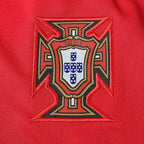 Elite Retro Kits Portugal 2016 home football shirt featuring a detailed embroidered FPF crest on red fabric