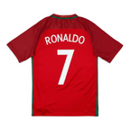 Elite Retro Kits Portugal 2016 home football shirt with Ronaldo number 7 on the back in red