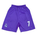 Elite Retro Kits kids purple Real Madrid 2016/17 away football shorts with number 7 and club crest