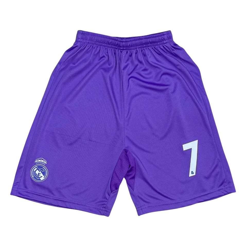 Elite Retro Kits kids purple Real Madrid 2016/17 away football shorts with number 7 and club crest