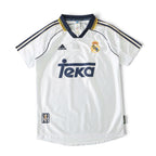 Elite Retro Kits Real Madrid 1999/00 home shirt in white with navy Teka sponsor, adidas stripes, and club crest.