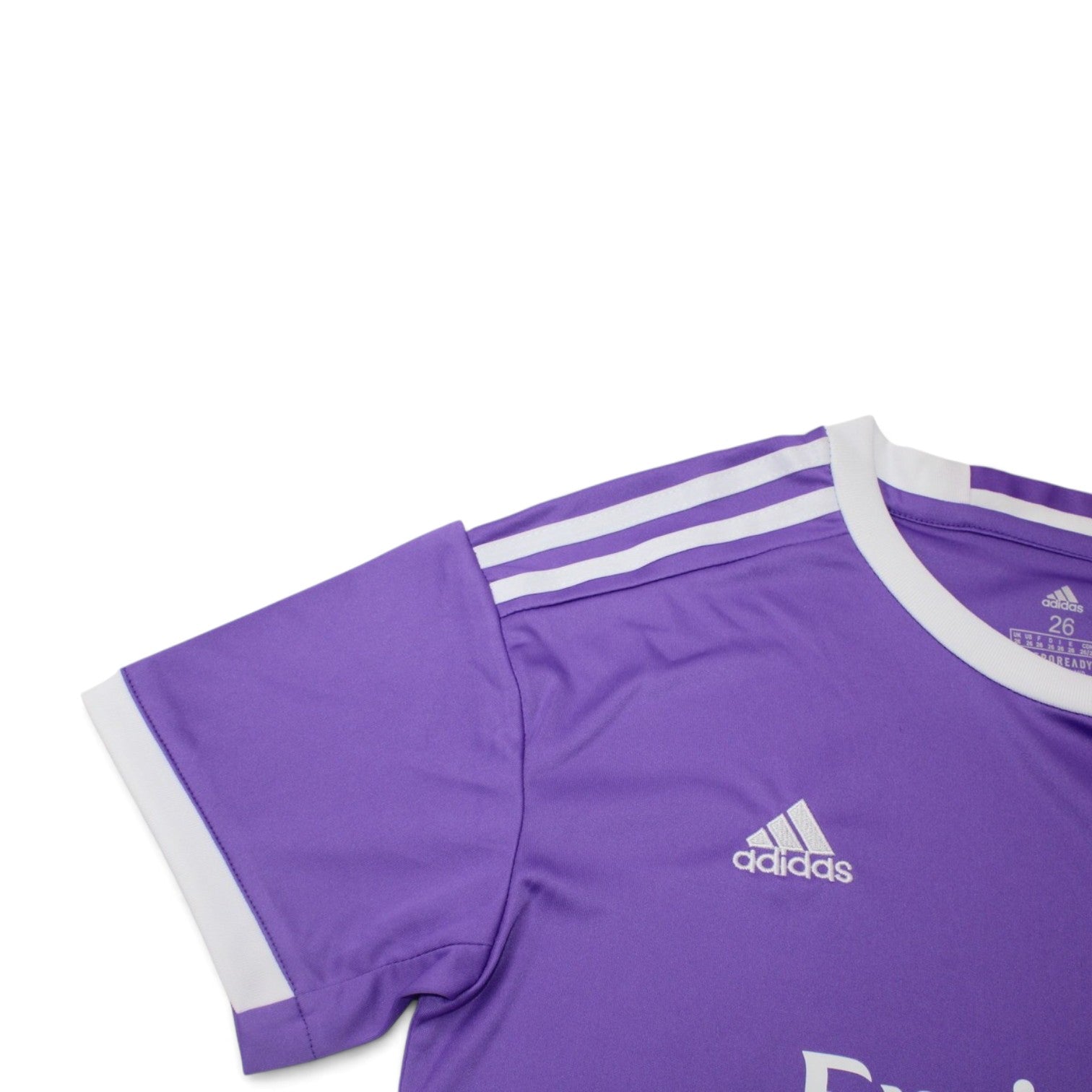 Elite Retro Kits kids Real Madrid 2016/17 away football shirt in purple with white adidas stripes and trim