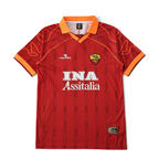 Elite Retro Kits Roma 1999/00 home football shirt in red with orange collar and INA Assitalia sponsor logo