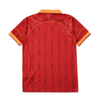 Elite Retro Kits Roma 1999/00 home football shirt in deep red with orange collar and Diadora branding details.