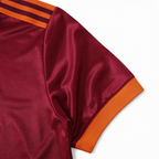 Elite Retro Kits Roma 1992-94 home shirt sleeve detail in iconic giallorossi red with yellow adidas shoulder stripes