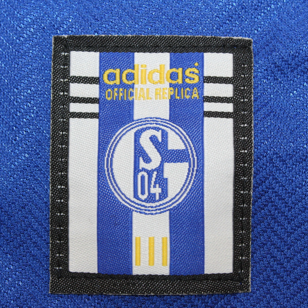 Elite Retro Kits FC Schalke 04 1998 home shirt official replica adidas patch on royal blue fabric