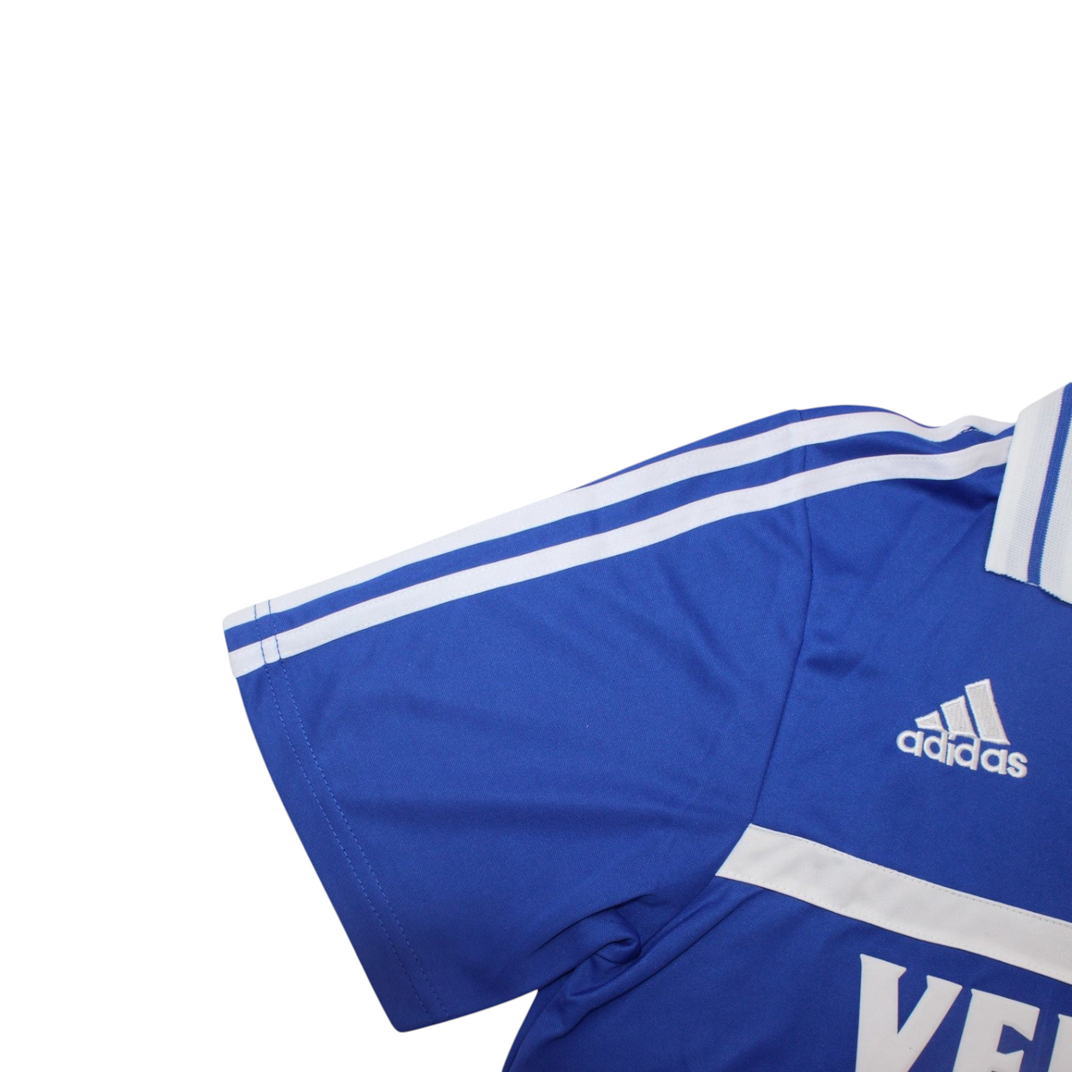 Elite Retro Kits FC Schalke 04 2000-02 royal blue home football shirt sleeve with white adidas stripes