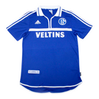 Elite Retro Kits FC Schalke 04 2000-02 royal blue home football shirt with white collar and Veltins sponsor logo