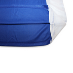 Elite Retro Kits FC Schalke 04 1998 home shirt detail showing royal blue and white fabric texture and stitching