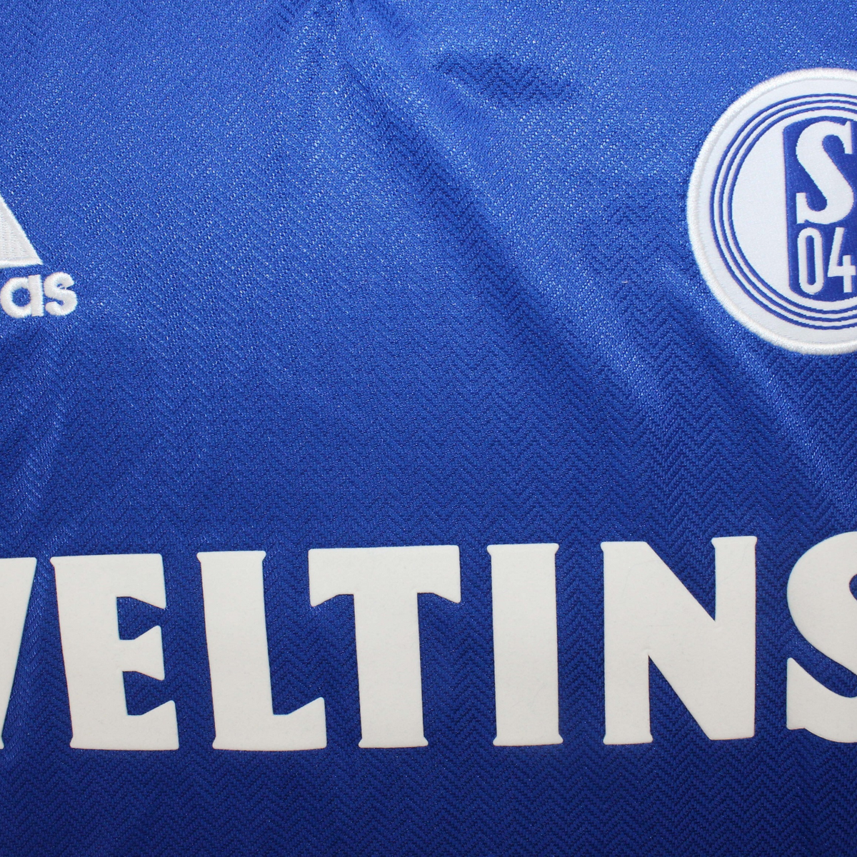 Elite Retro Kits FC Schalke 04 1998 royal blue home football shirt with white adidas logo and Veltins sponsor