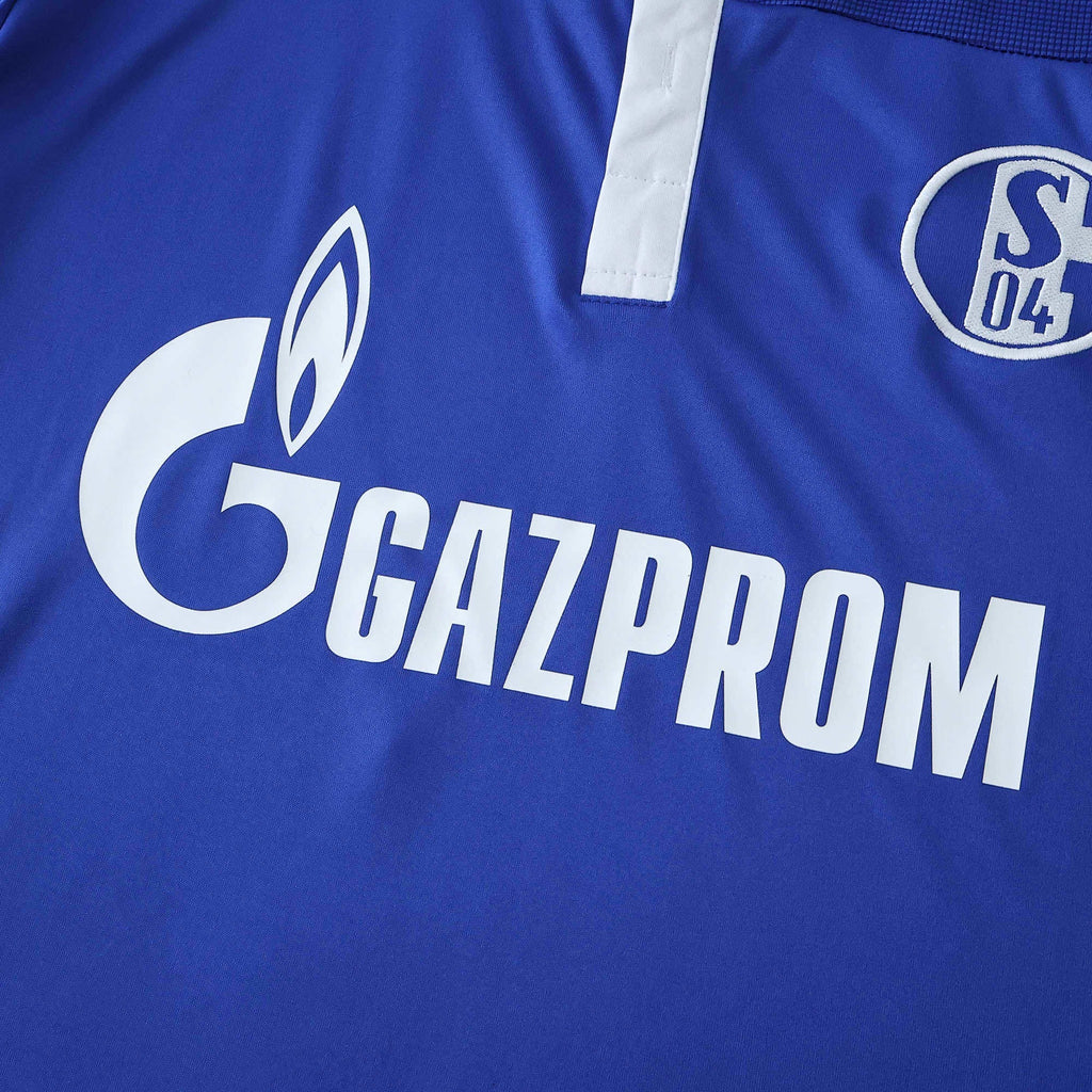 Elite Retro Kits FC Schalke 04 2010/11 royal blue home football shirt with white Gazprom sponsor and club crest.