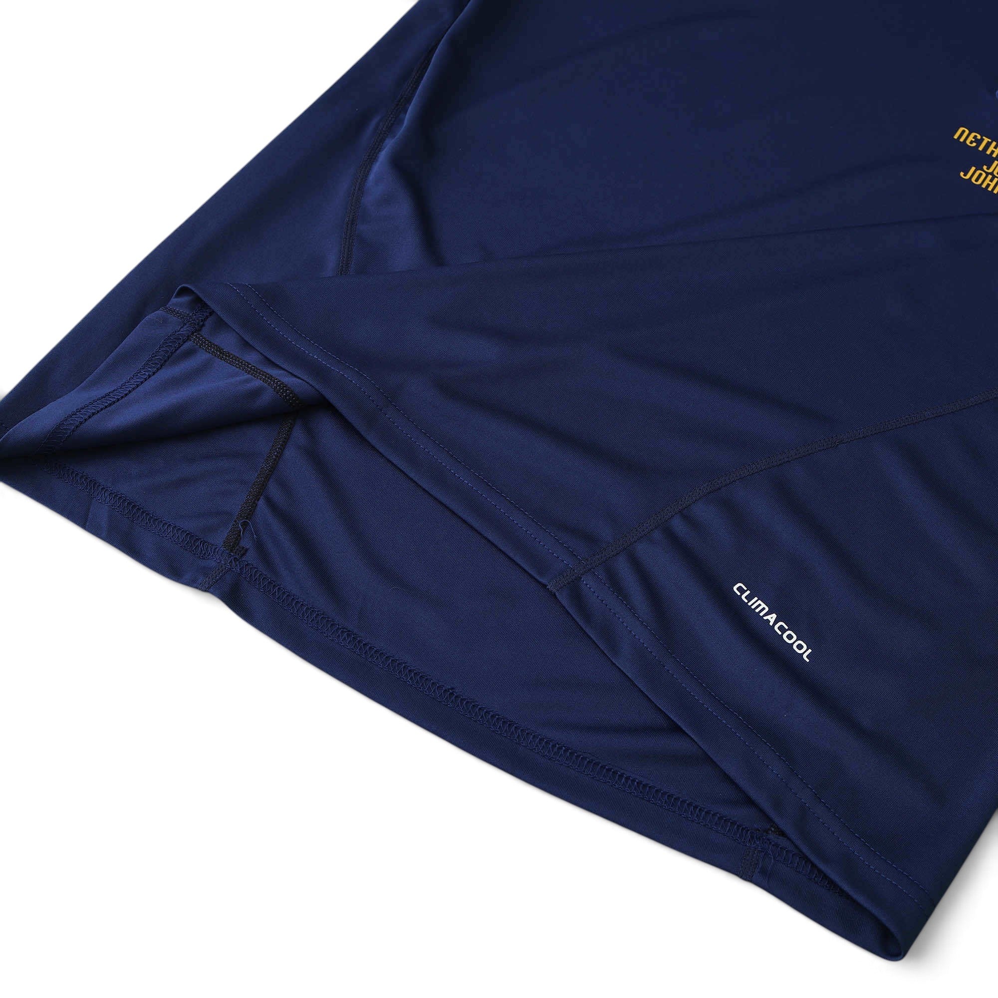 Elite Retro Kits Spain 2010 World Cup final away shirt in navy blue with gold detailing and Climacool technology