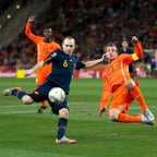 Elite Retro Kits Spain 2010 World Cup final navy blue away football shirt worn by Iniesta during the winning goal