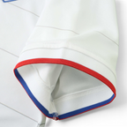 Elite Retro Kits USA 2014 home shirt sleeve detail featuring white fabric with red and blue ribbed cuff trim
