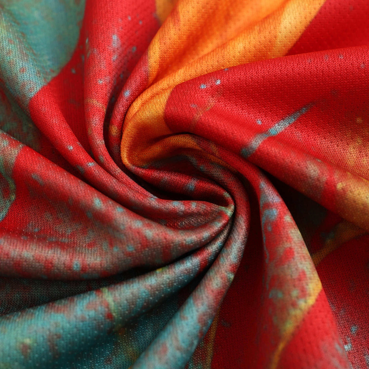 Elite Retro Kits Venezia 2021/22 The Tropics special edition jersey fabric with vibrant red, orange, and teal pattern
