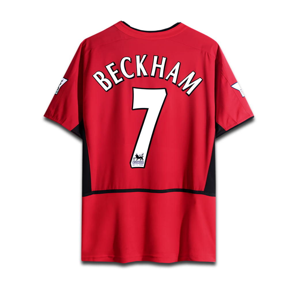 Red sports jersey with 'Beckham' and number '7' on a white background