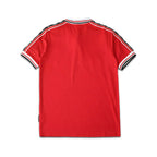 Red Manchester United jersey.