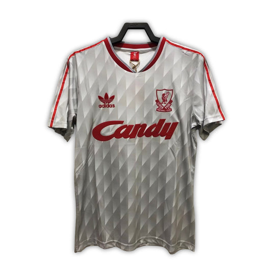 Liverpool 1989/91 Away Retro Football Grey CANDY