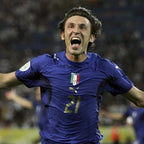 Pirlo wearing the 2006 World Cup Italy football shirt.