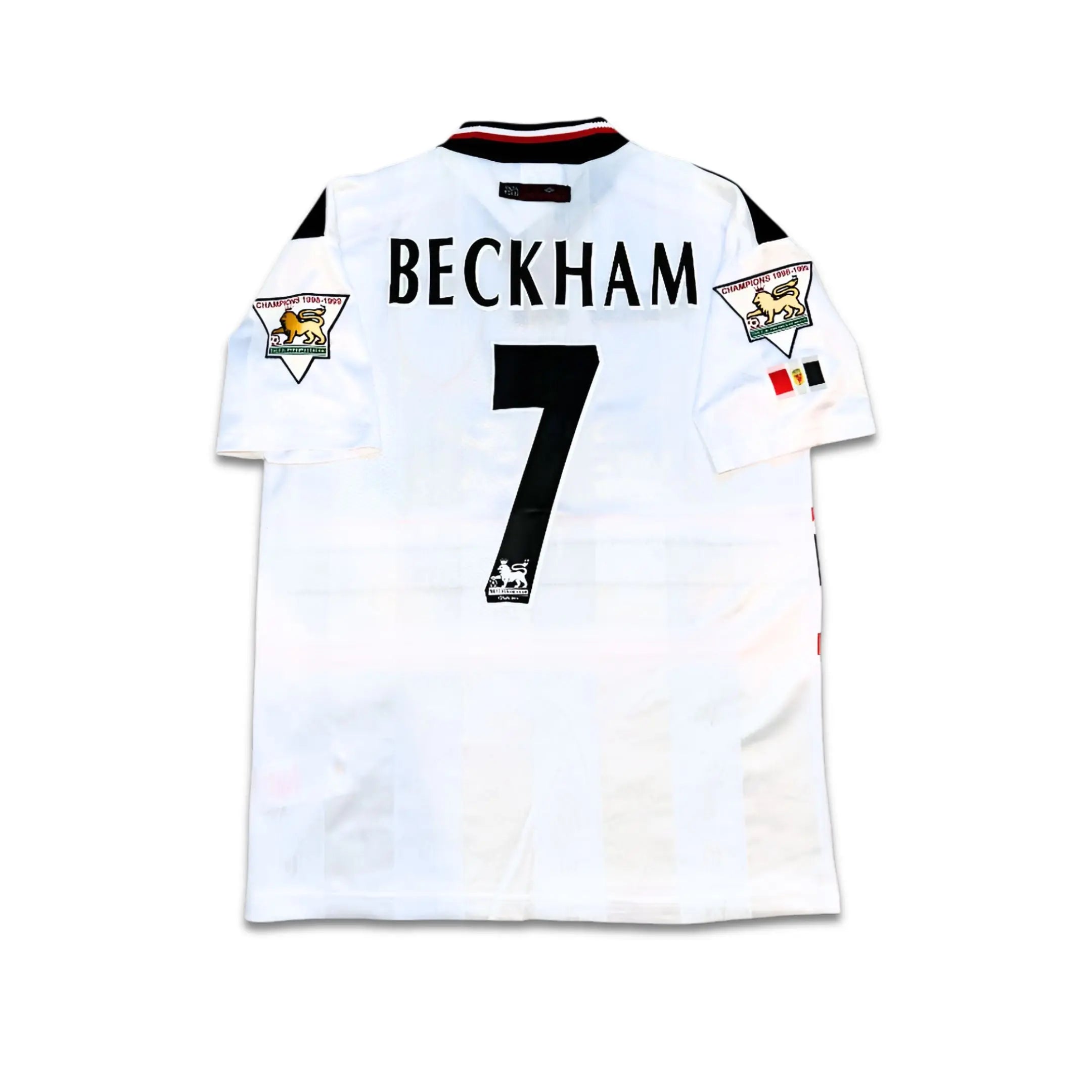 White sports jersey with 'BECKHAM' and number '7' on a white background