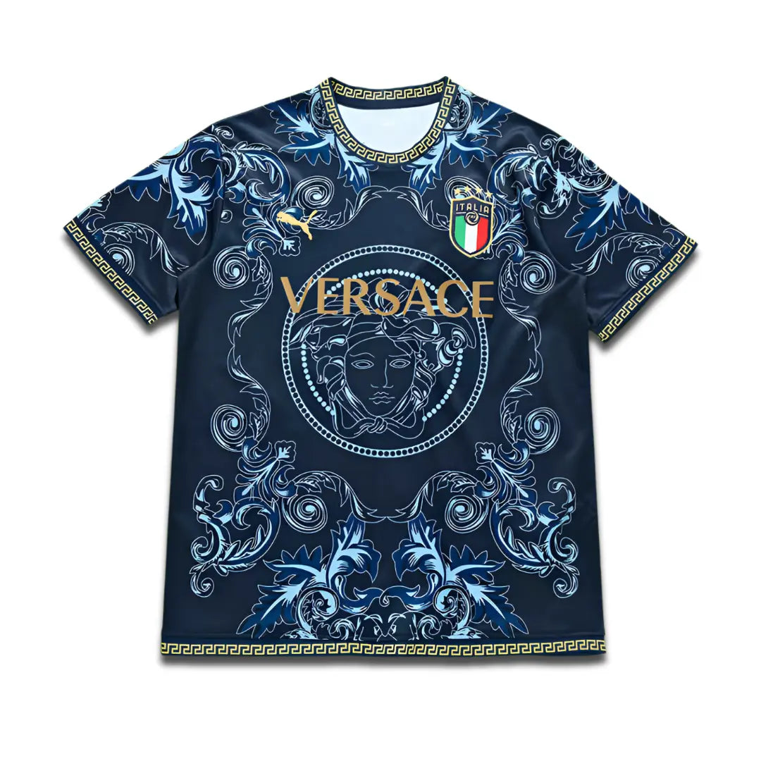 Versace patterned shirt with brand logo on a white background